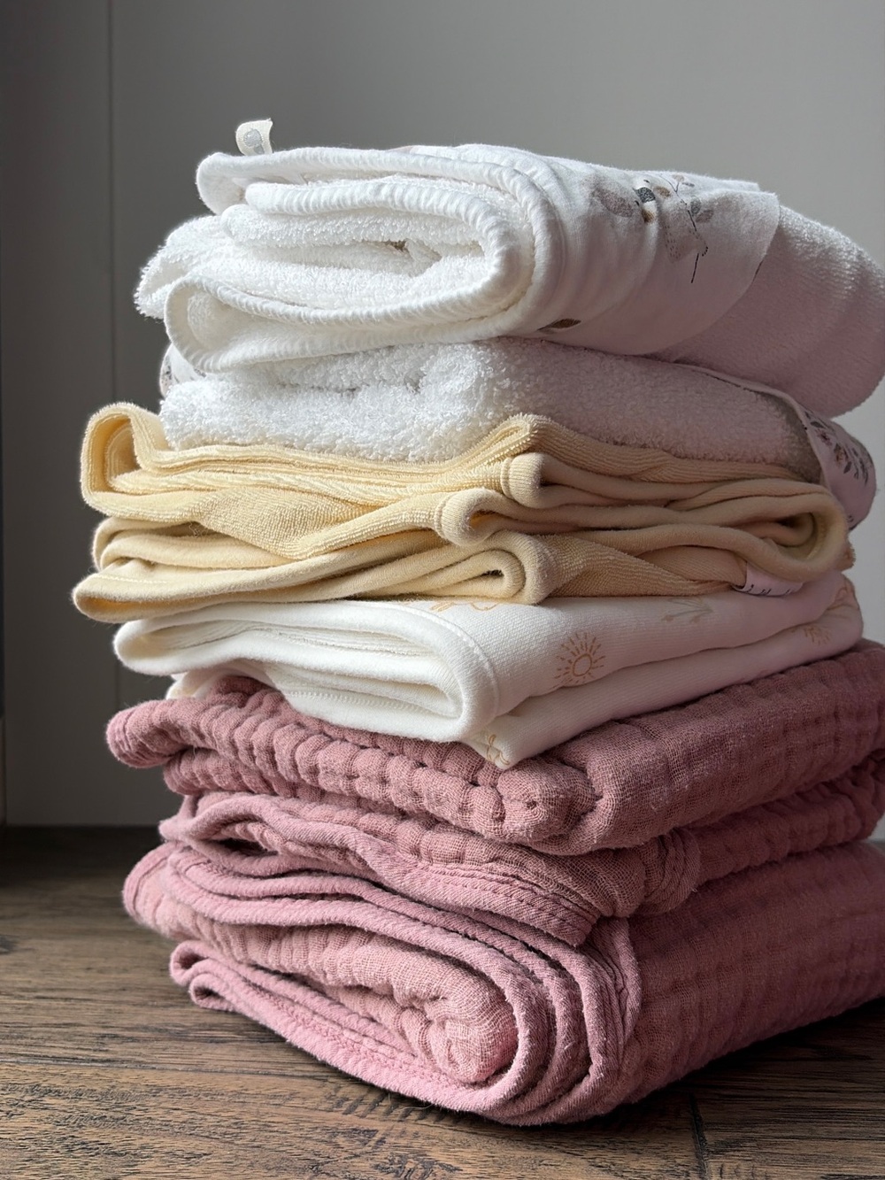 Bundle of Girl’s Hooded Baby Towels - 6